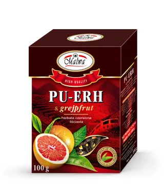 Herbata Czerwona PU-ERH Liściasta - PU-ERH & grejpfrut