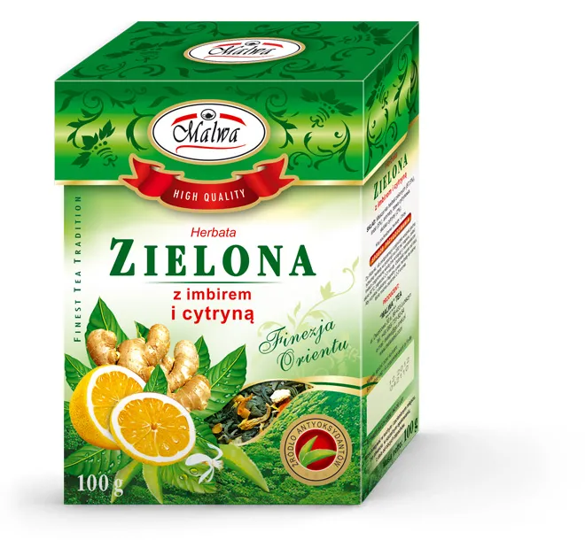 Herbata Zielona Liściasta Finezja Orientu - Zielona z Imbirem i Cytryną