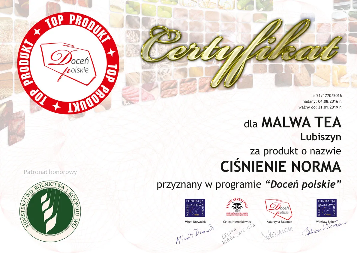 Malwa Tea - Top Produkt Ciśnienie Norma