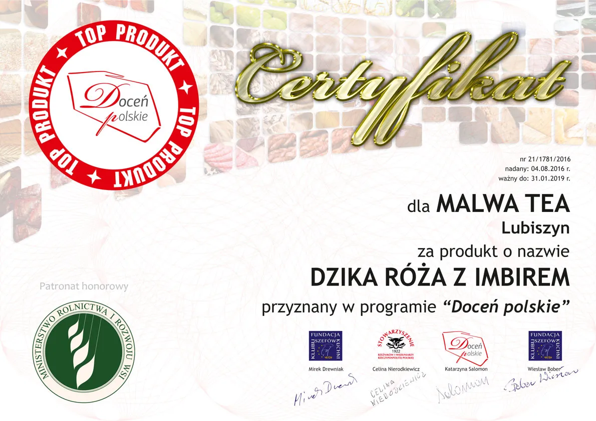 Malwa Tea - Top Produkt Dzika Róża z Imbirem