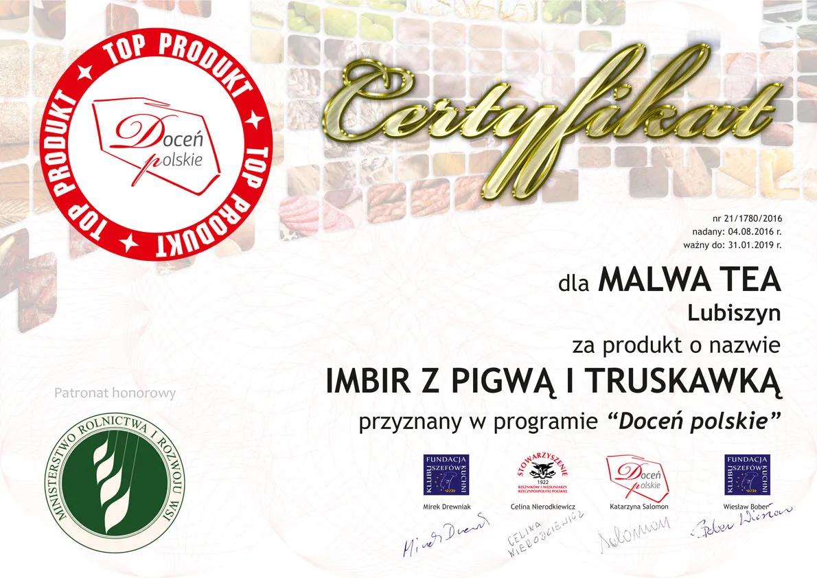 Malwa Tea - Top Produkt Imbir z Pigwą i Truskawką